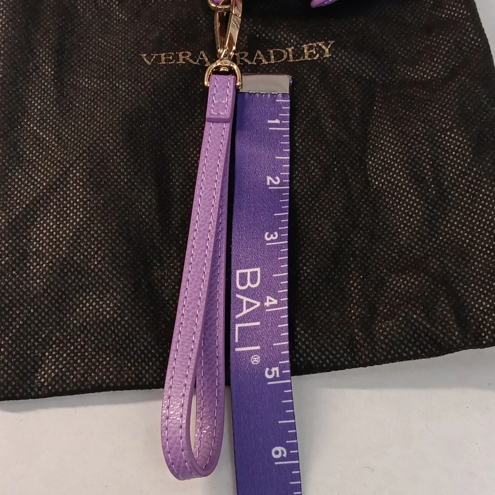 Vera Bradley Lilac Pebble Leather Smartphone Wristlet+Dust Bag Gold -Tone NWOT